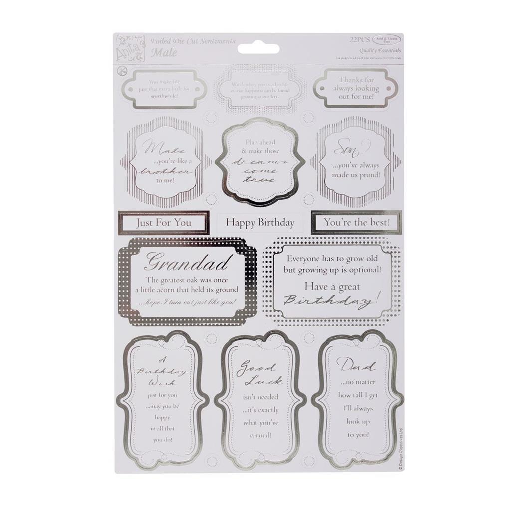 Anita's A4 Die-cut Foiled Stickers - Male Sentiments