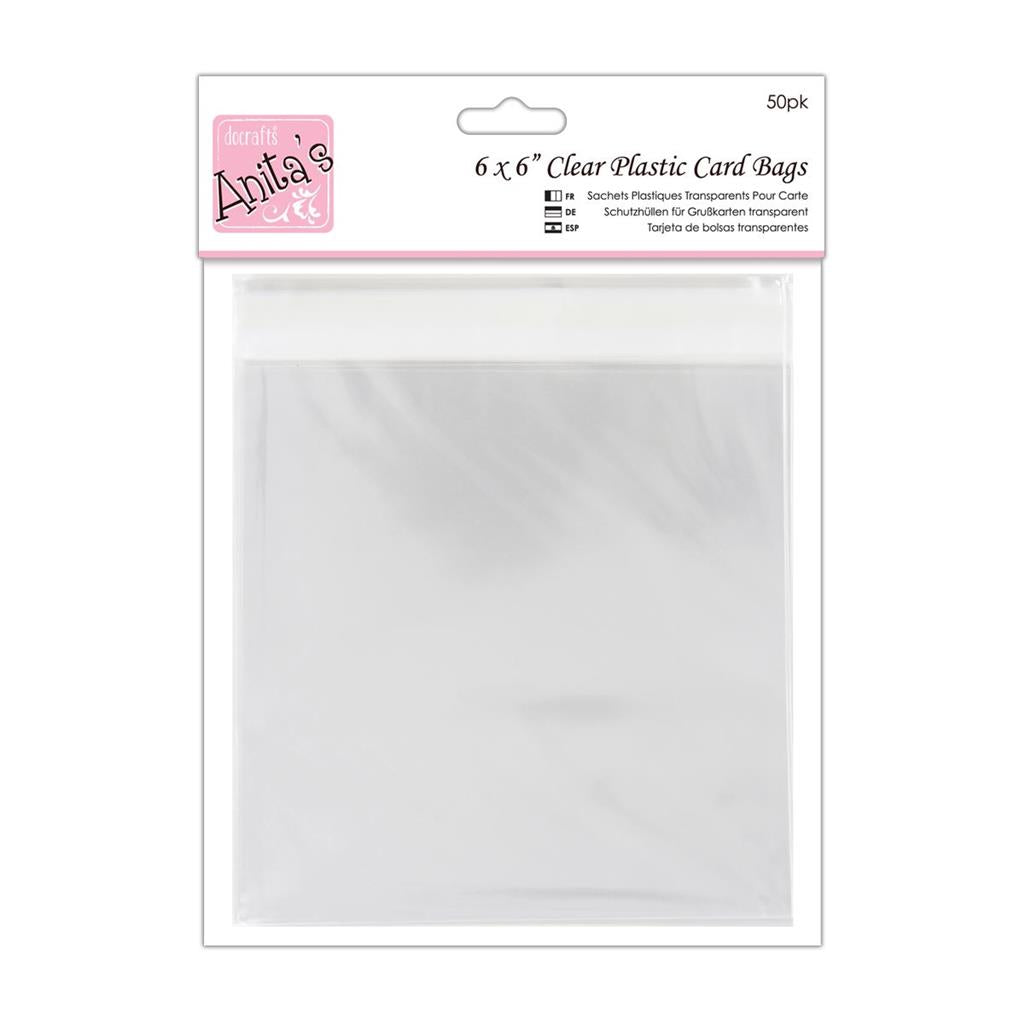 Anita's Clear Plastic Card Bags for 6" x 6" Cards (50pk)