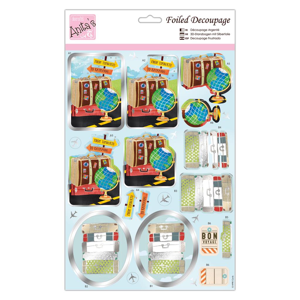 Anita's Foiled Decoupage - Bon Voyage