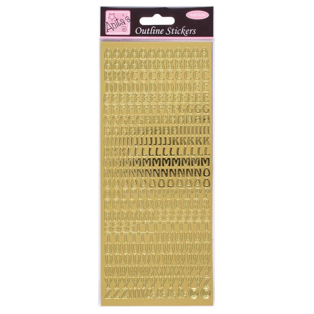 Anita's Outline Stickers - Capital Letters Gold