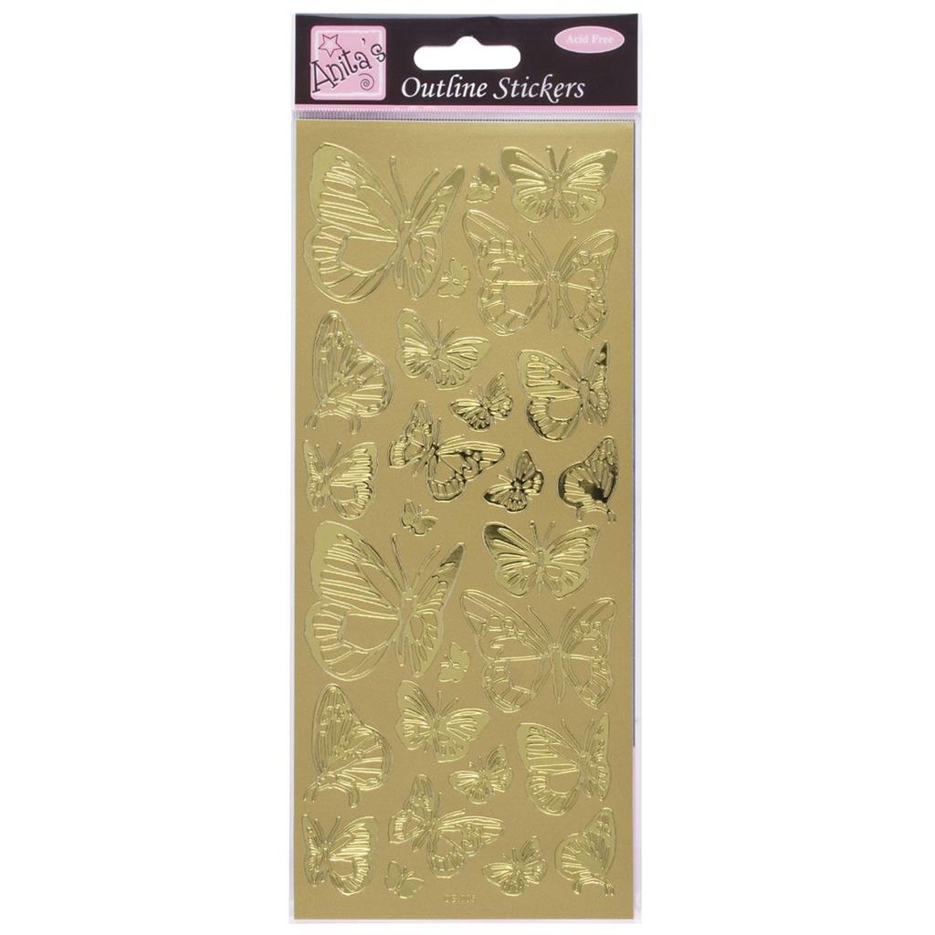 Anita's Outline Stickers - Butterflies Gold