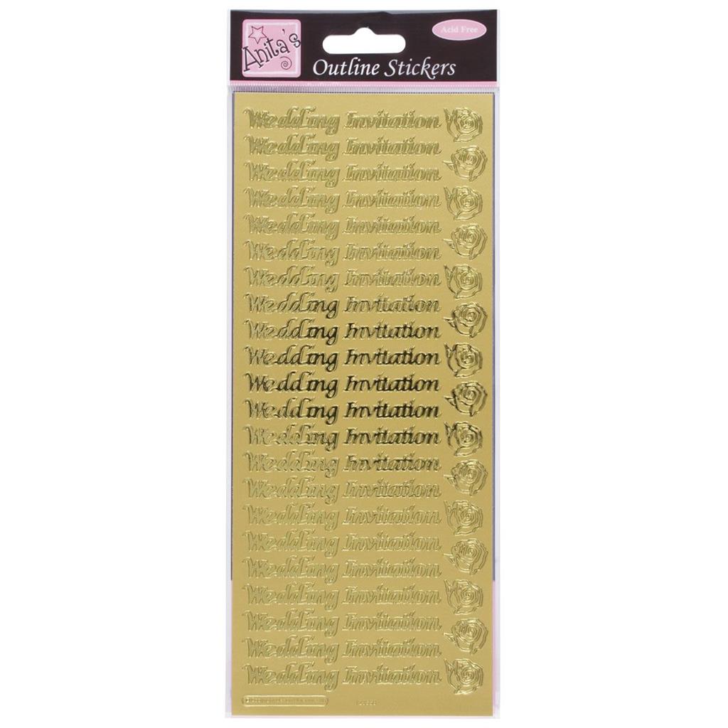 Anita's Outline Stickers - Wedding Invitation Gold