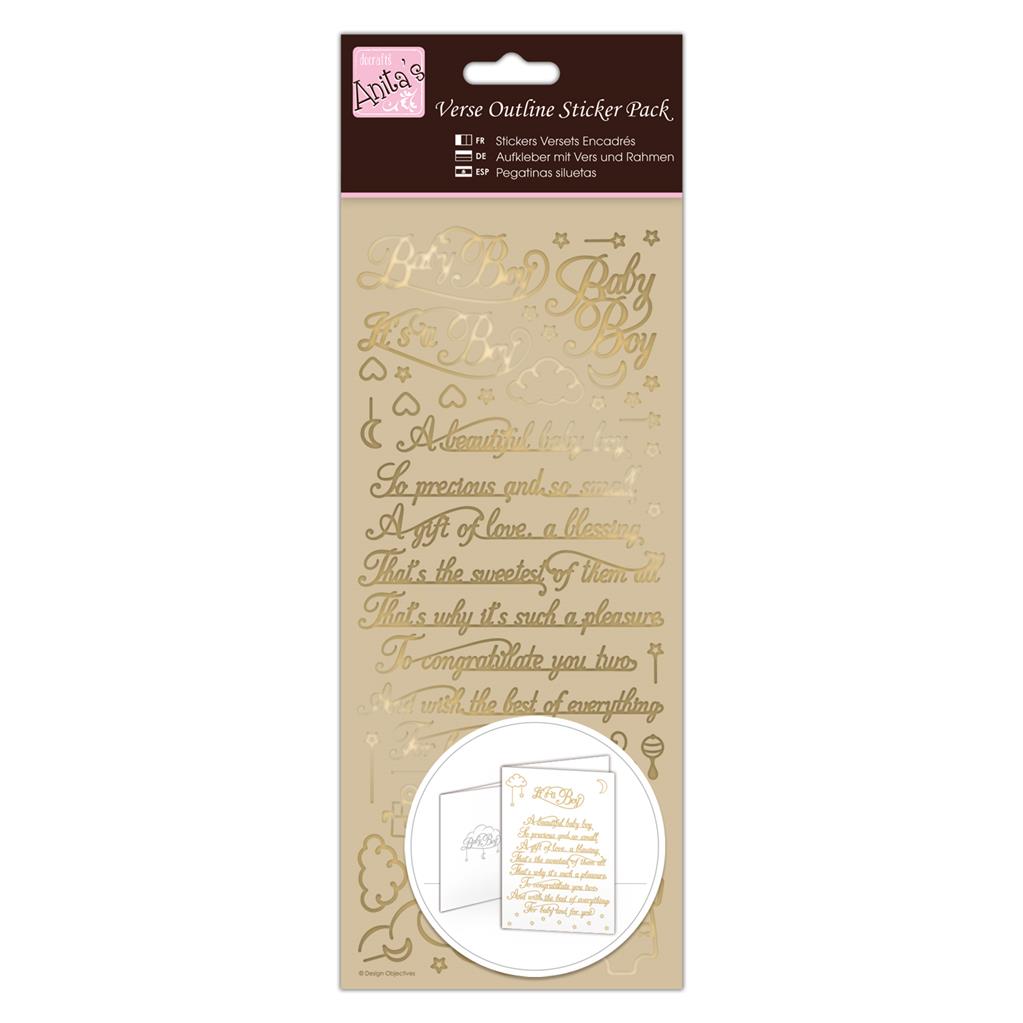 Anita's Outline Stickers - Verses - Baby Boy Gold