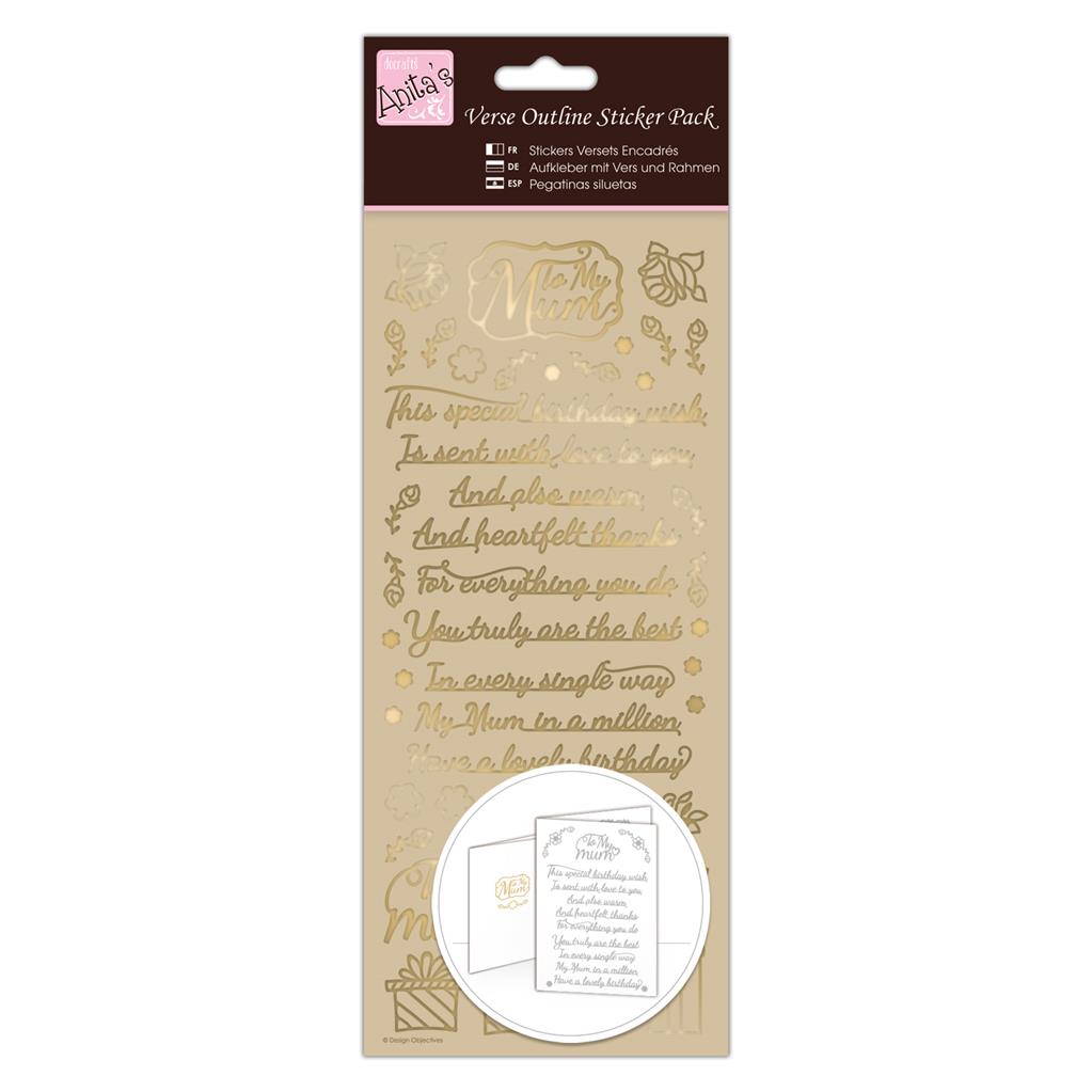 Anita's Outline Stickers - Verses - Mum Gold