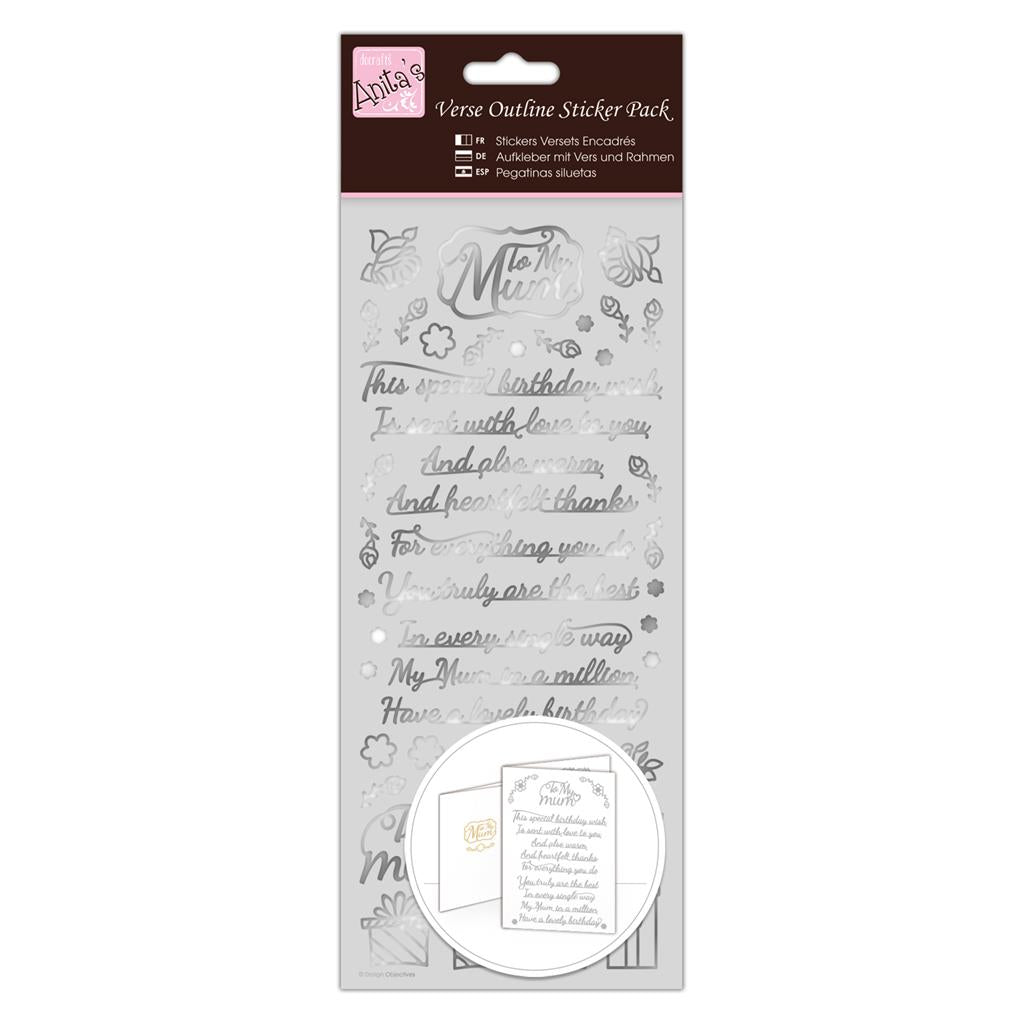 Anita's Outline Stickers - Verses - Mum Silver