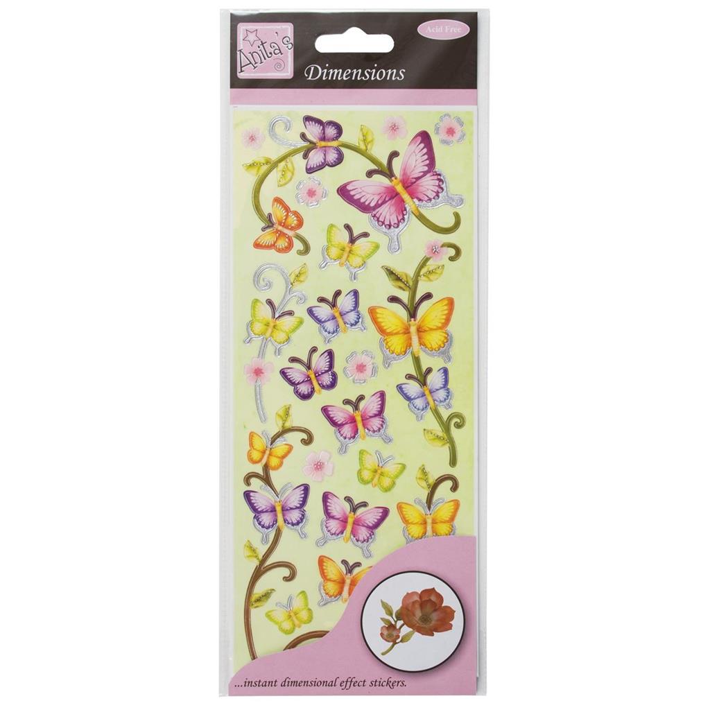 Anita's Dimensions Stickers - Butterflies & Leaves