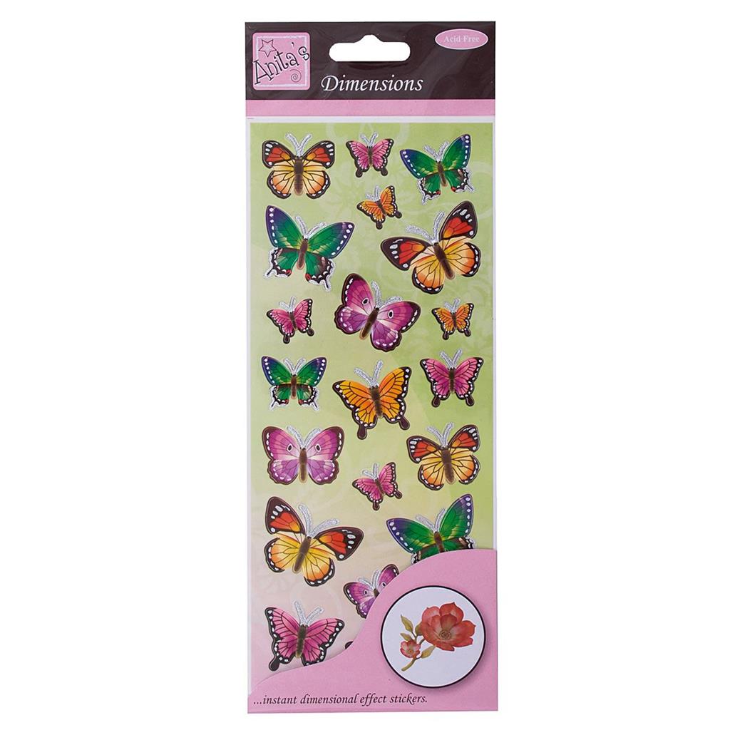 Anita's Dimensions Stickers - Butterflies Green/Lilac