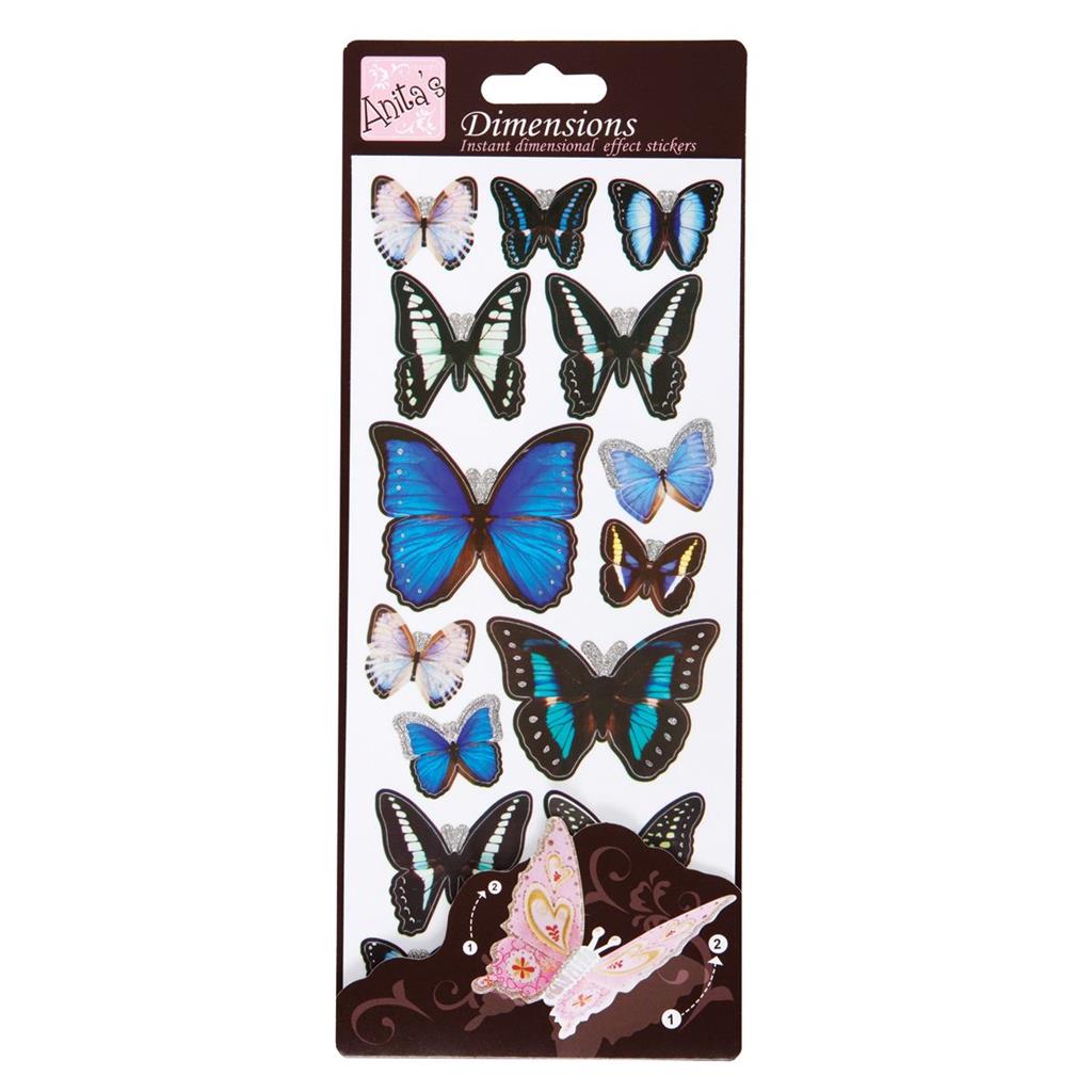 Anita's Dimensions Stickers - Wings Blue/Green