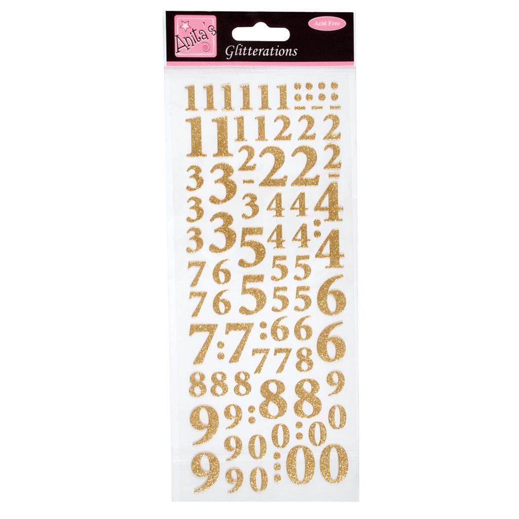 Anita's Glitterations Stickers - Numbers Gold