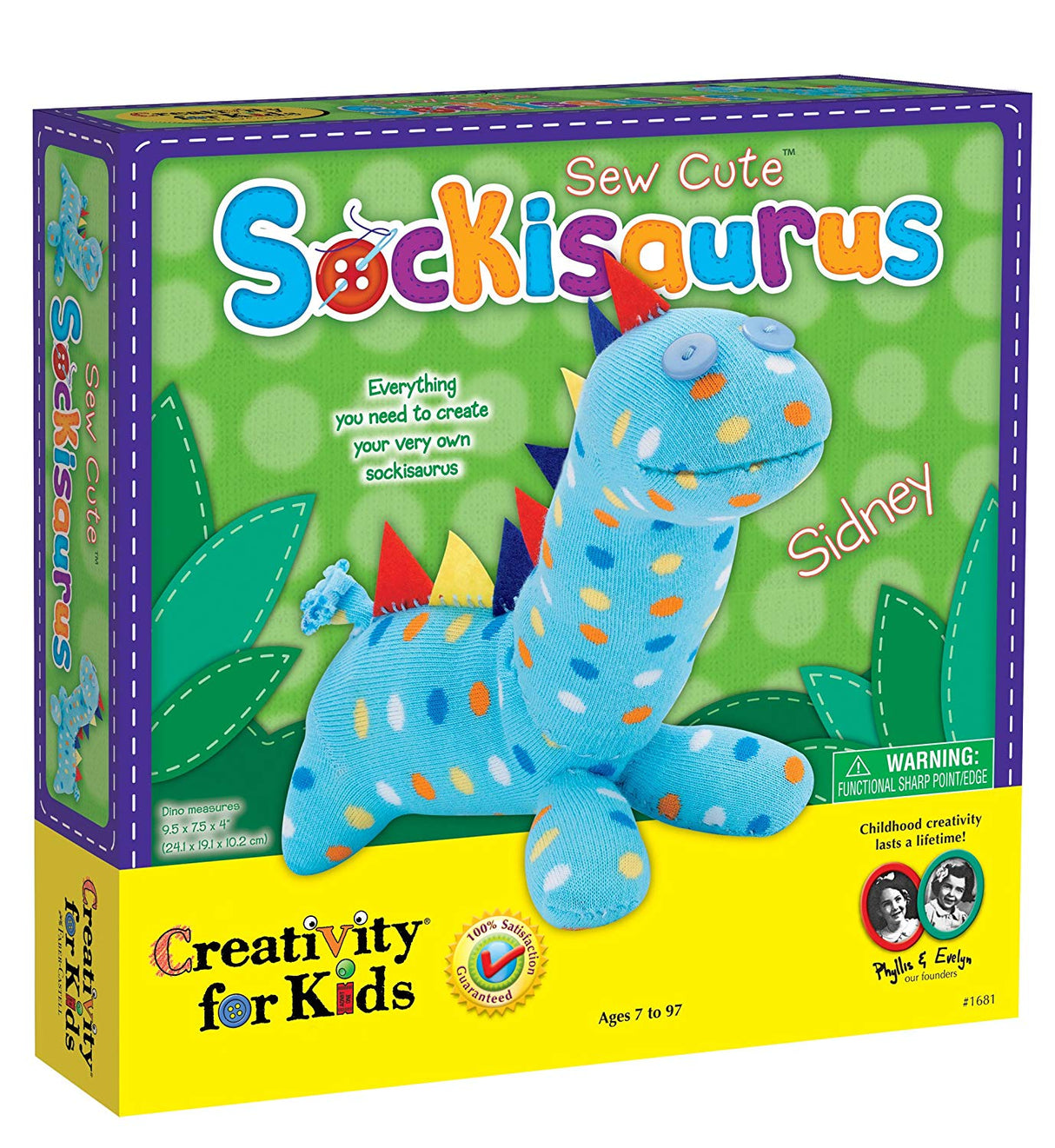 Creativity for Kids Sew Cute Sockisaurus