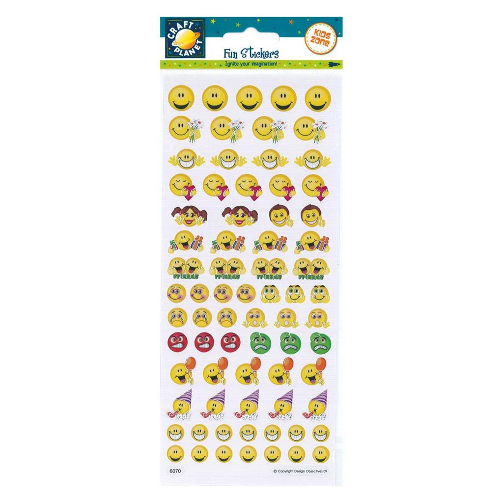 Craft Planet Fun Stickers - Emoji Smilies