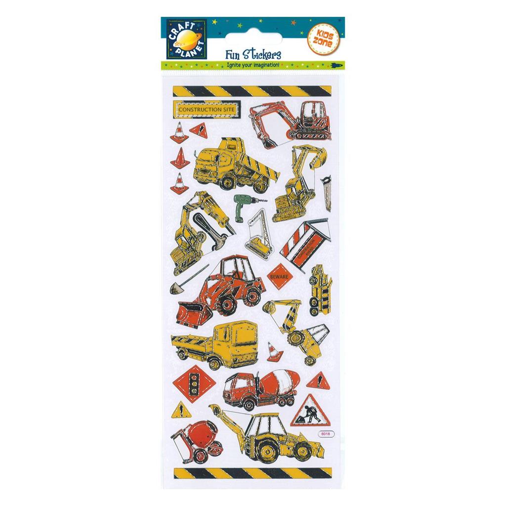 Craft Planet Fun Stickers - Construction Site Vehicles