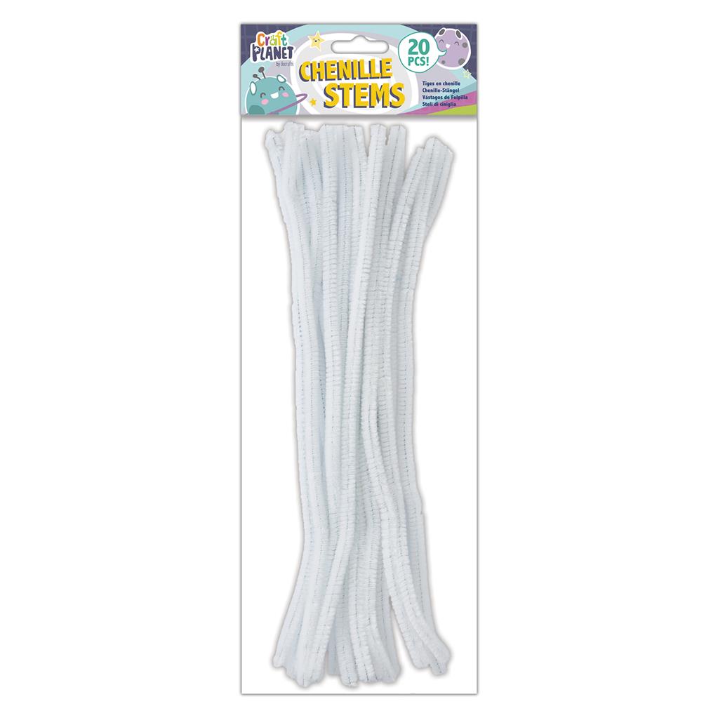 Craft Planet Chenille Stems White 30cm (20pk)