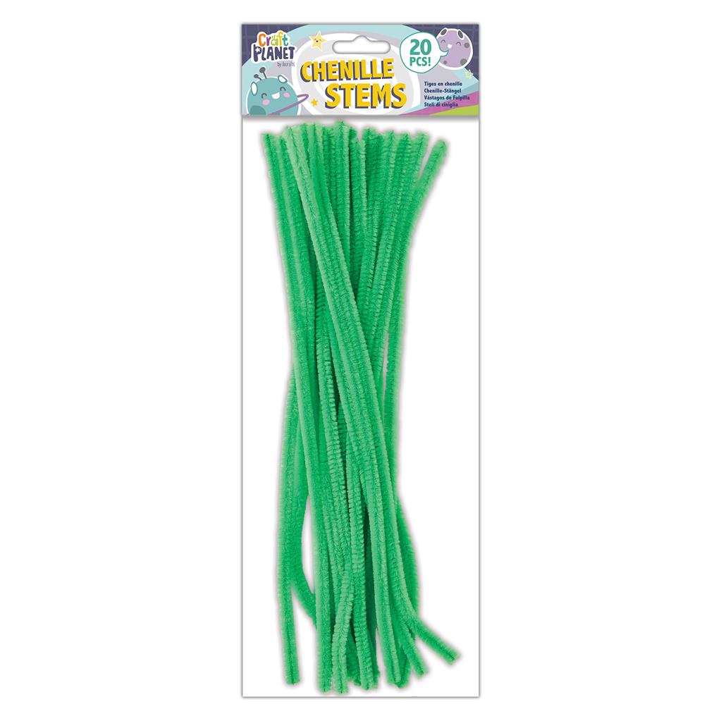 Craft Planet Chenille Stems Green 30cm (20pk)