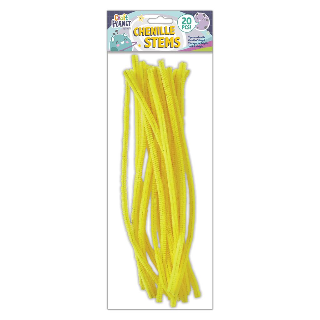 Craft Planet Chenille Stems Yellow 30cm (20pk)