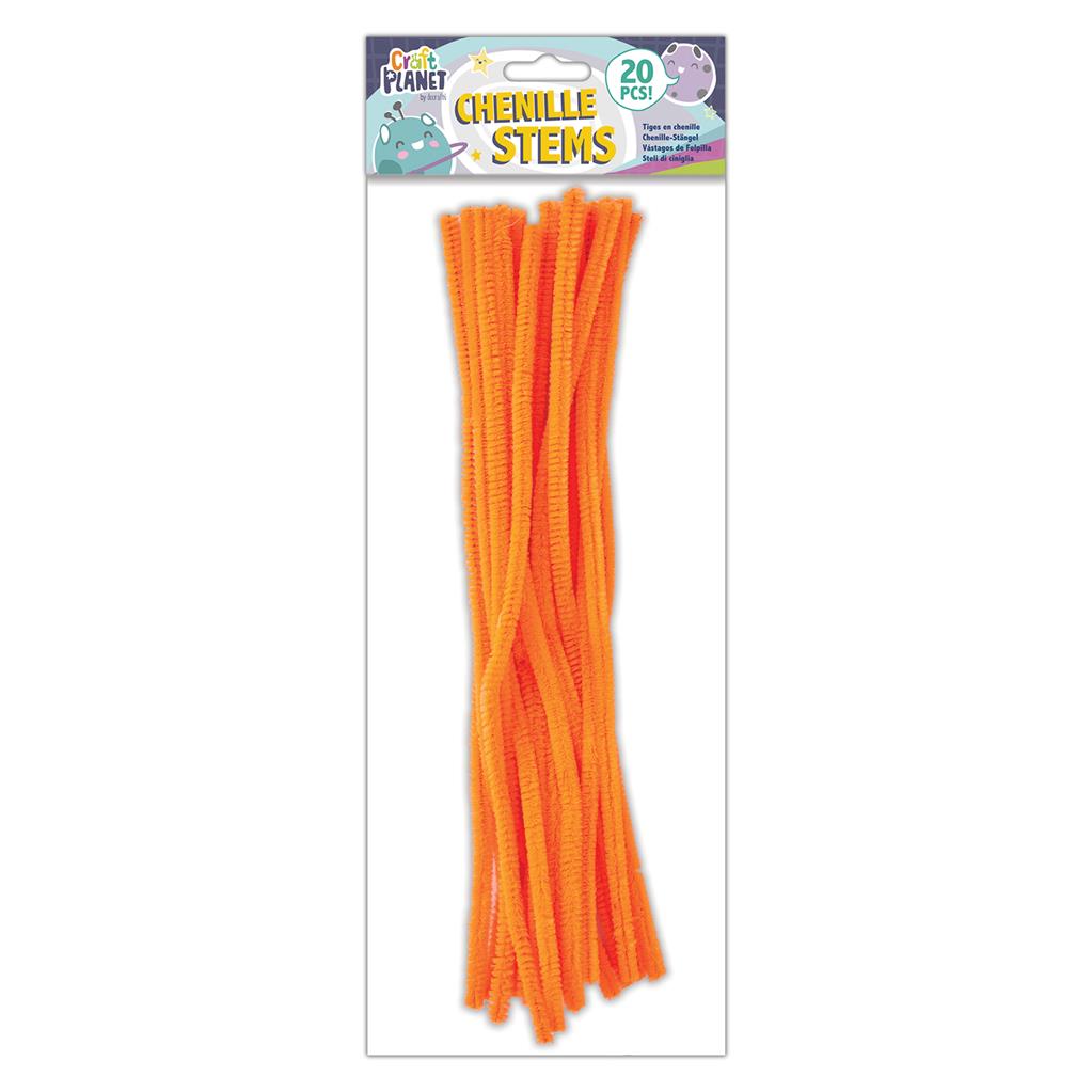 Craft Planet Chenille Stems Orange 30cm (20pk)