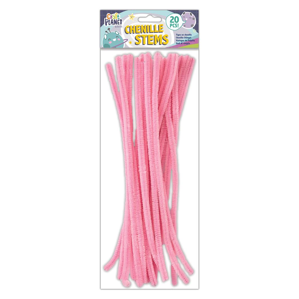 Craft Planet Chenille Stems Pink 30cm (20pk)