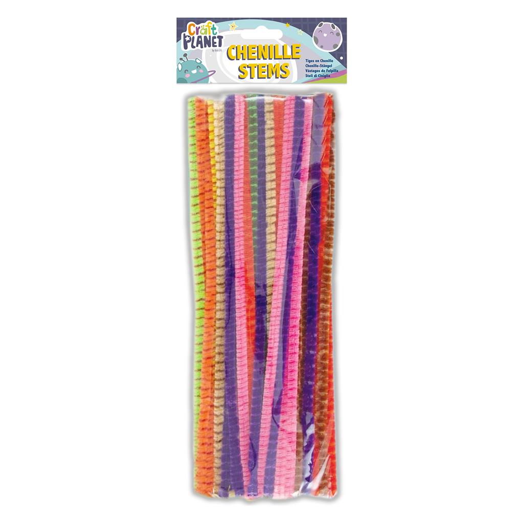 Craft Planet Chenille Stems Striped 30cm (50pk)