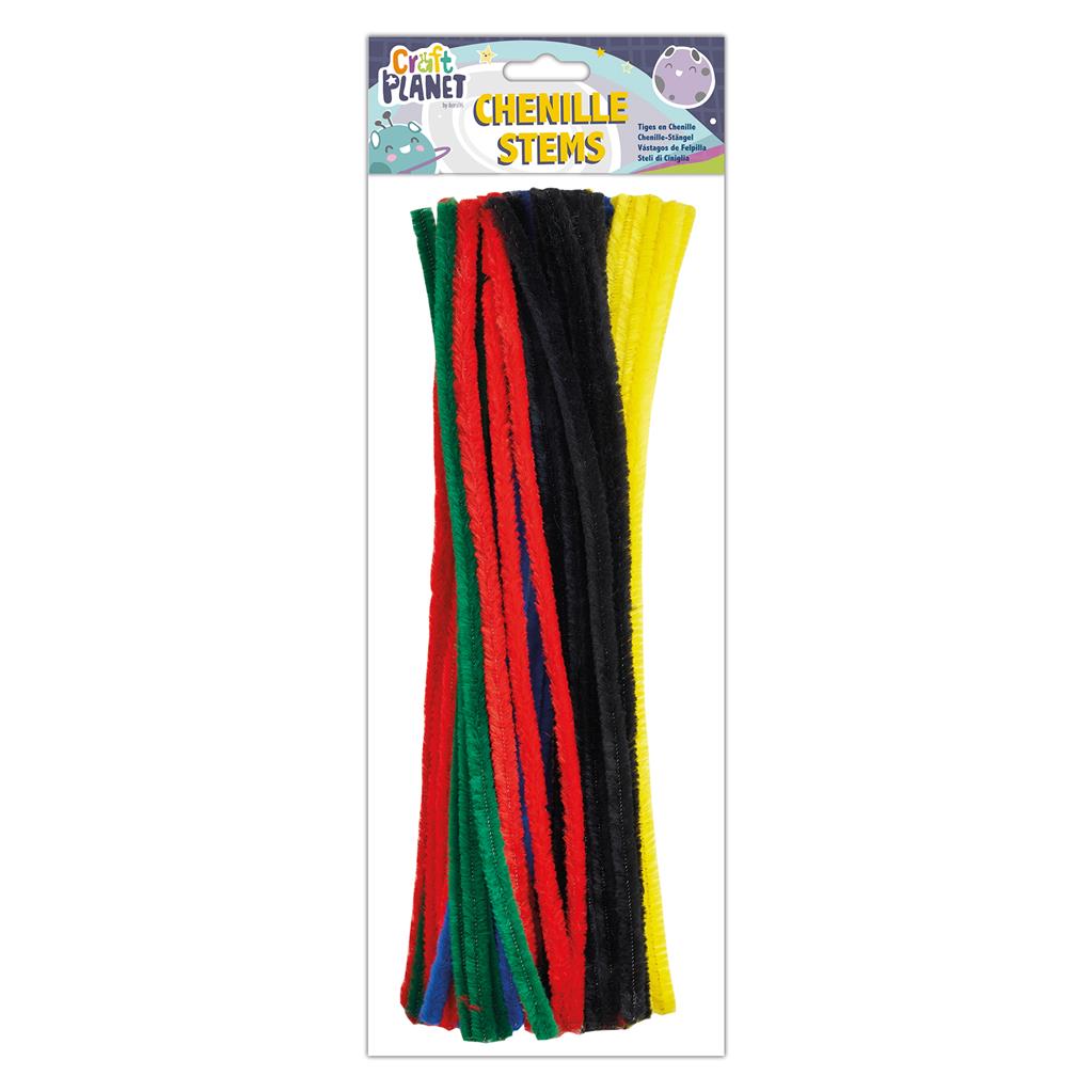 Craft Planet Chenille Stems Vivid Colours 30cm (60pk)