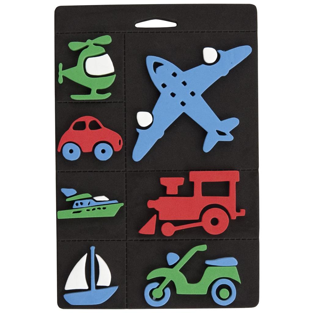 Craft Planet Foam Stamp Set - Trains Planes & Transport