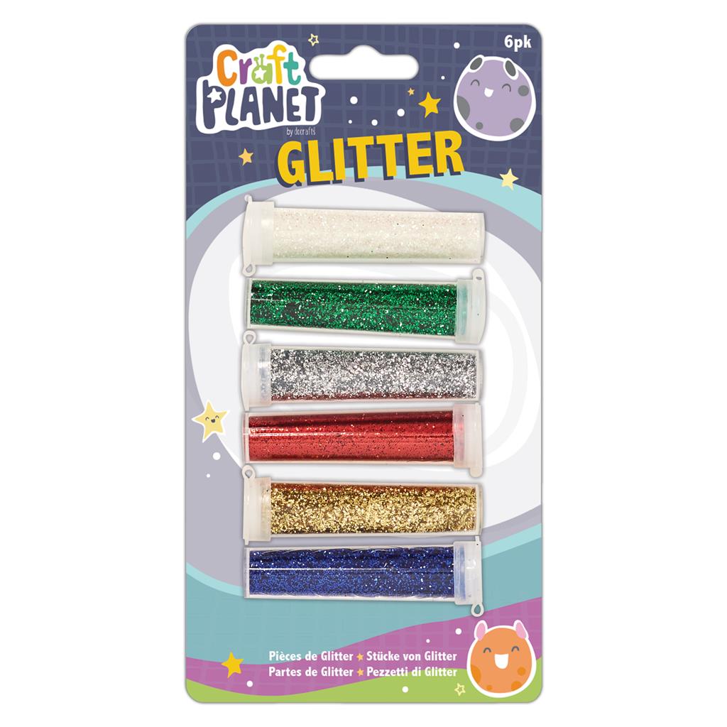 Craft Planet Glitter Shakers - Assorted Colours (6pk)