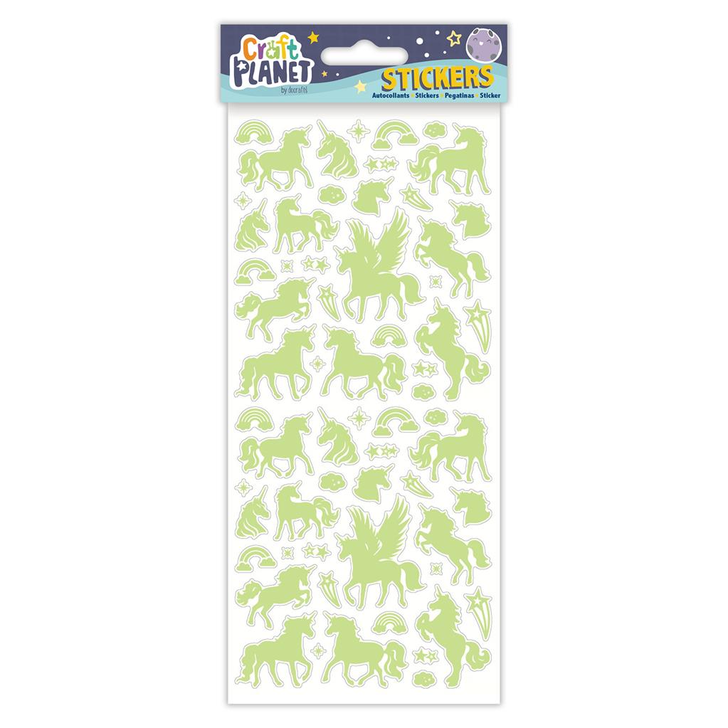 Craft Planet Fun Stickers - Glow In The Dark - Unicorns