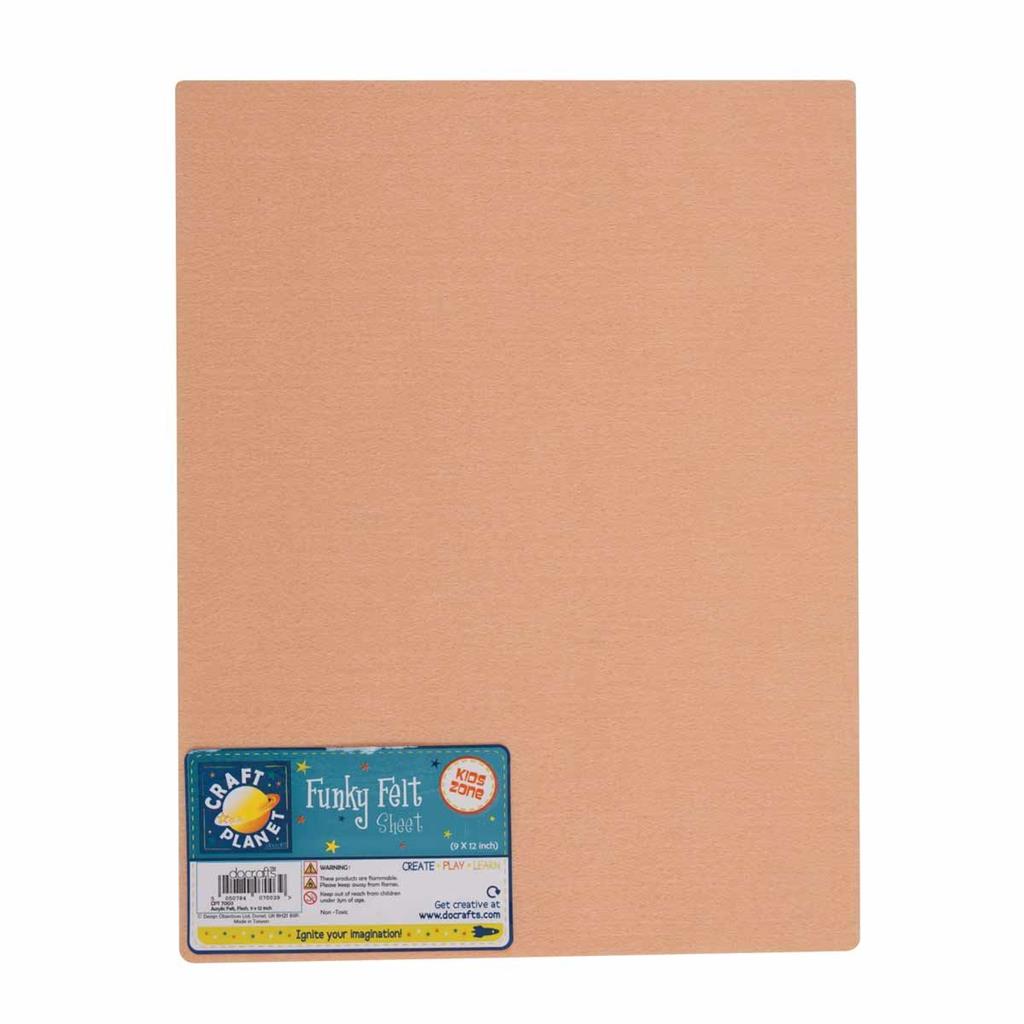 Craft Planet Acrylic Felt 9" x 12" - Flesh (1sht)