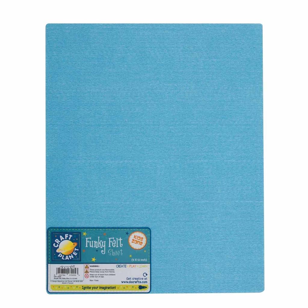 Craft Planet Acrylic Felt 9" x 12" - Baby Blue (1sht)