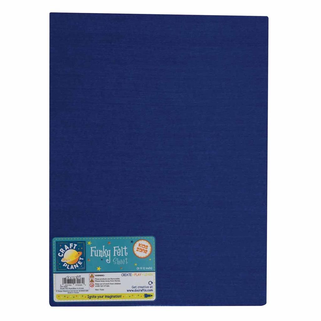 Craft Planet Acrylic Felt 9" x 12" - Royal Blue (1sht)