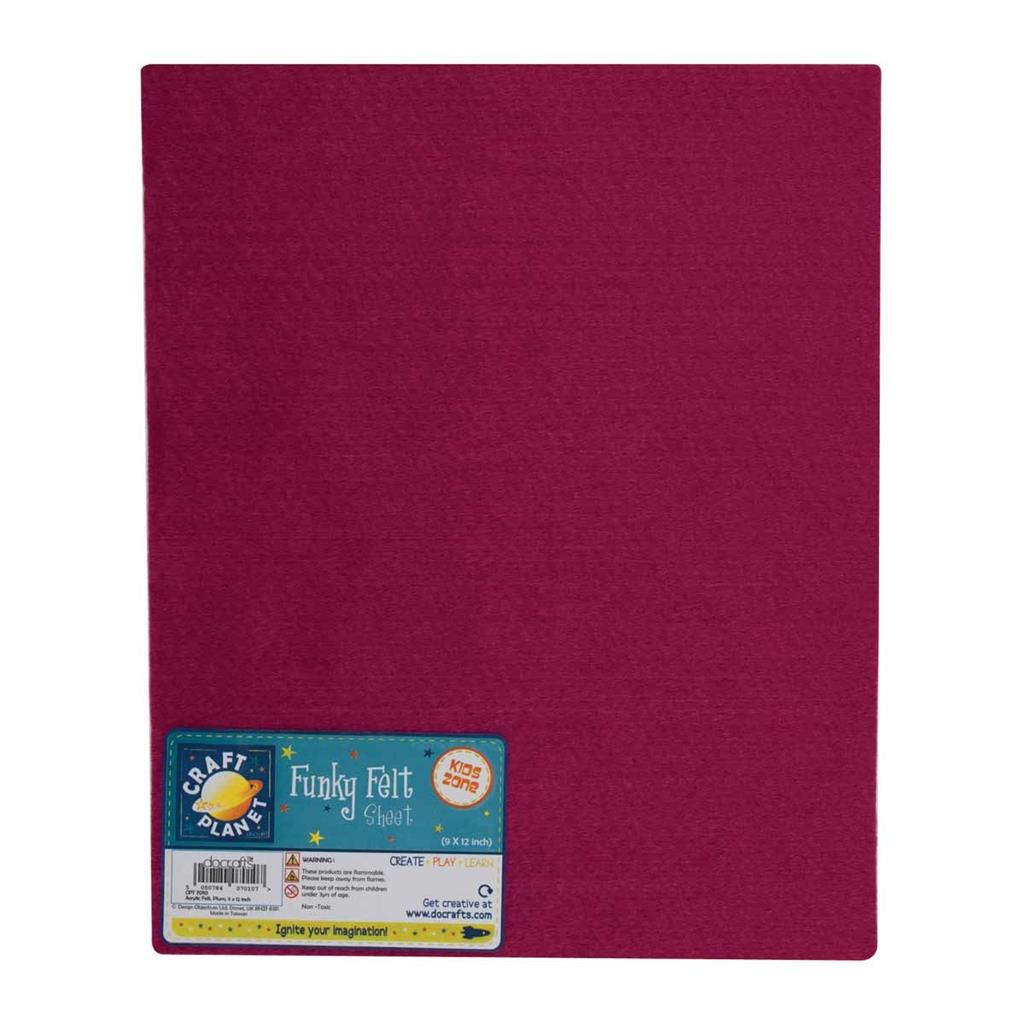 Craft Planet Acrylic Felt 9" x 12" - Plum (1sht)