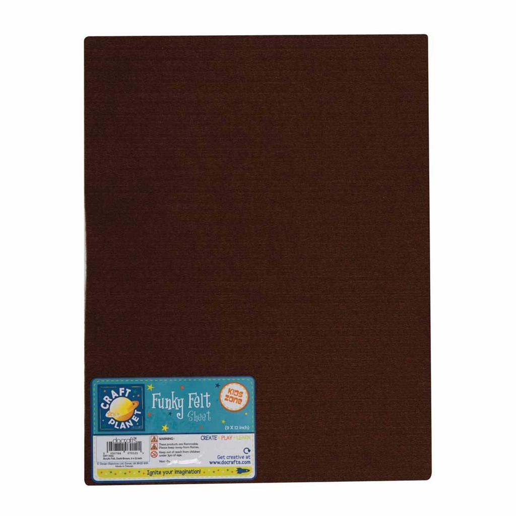 Craft Planet Acrylic Felt 9" x 12" - Dark Brown (1sht)