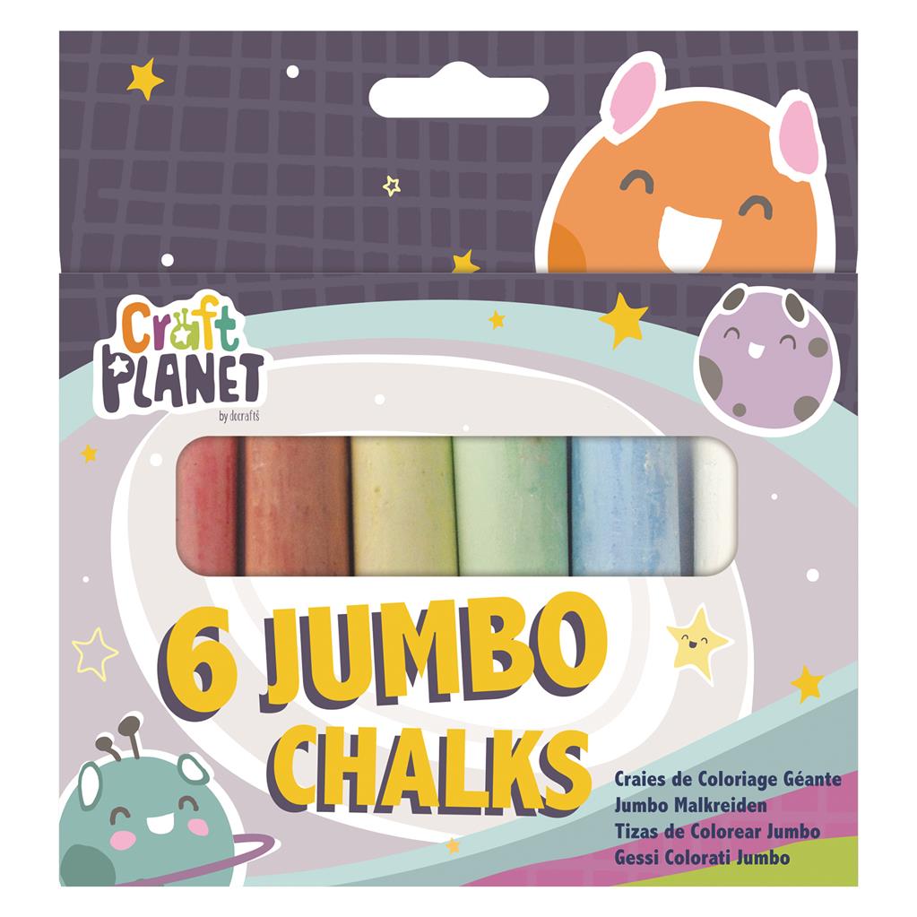 Craft Planet Jumbo Coloured Chalks (6pk)