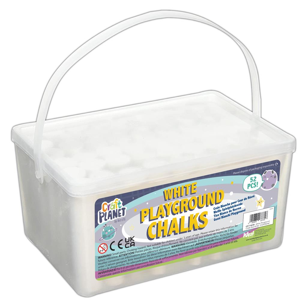 Craft Planet Playground White Chalks in Tub (52pk)