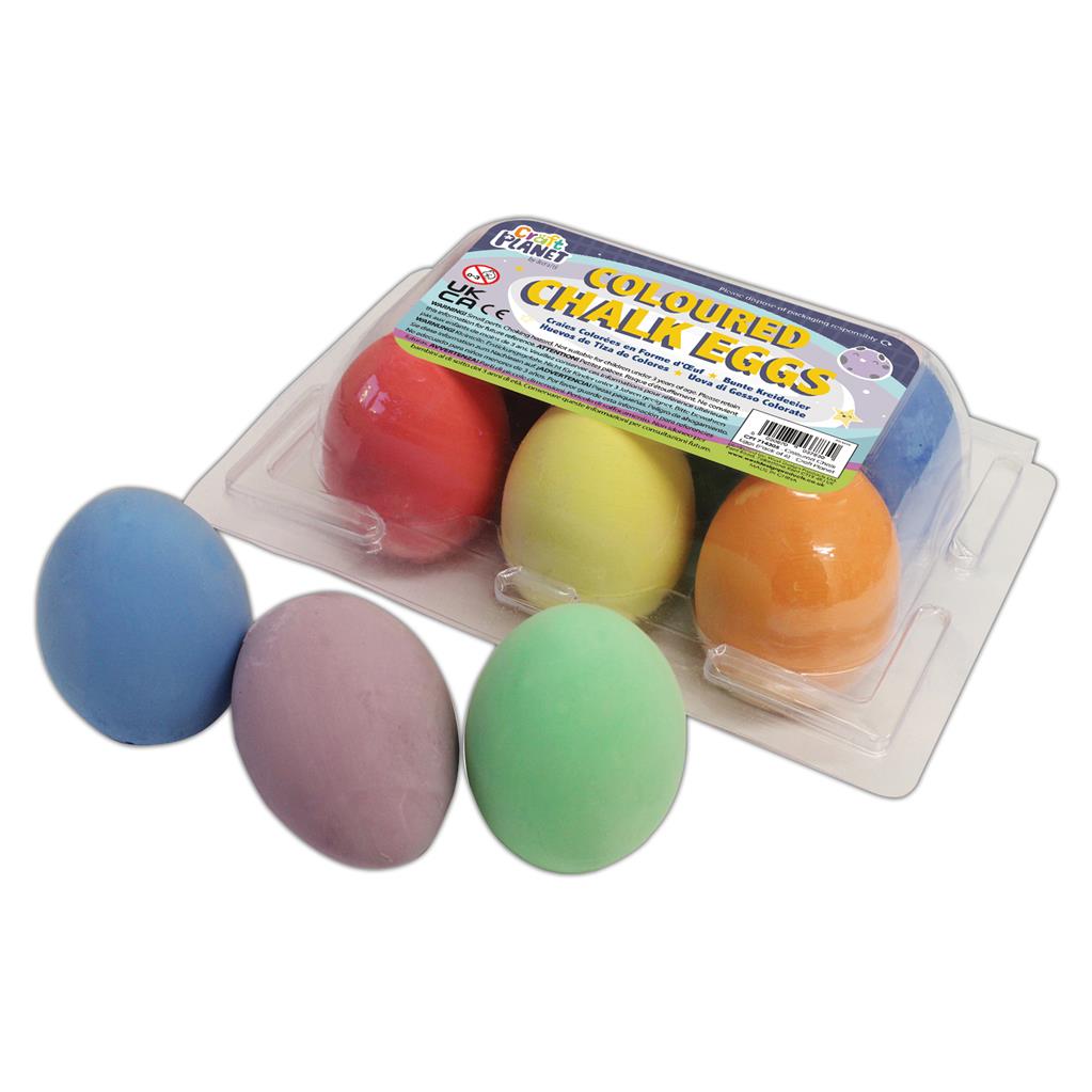 Craft Planet Coloured Chalk Eggs (6pk)