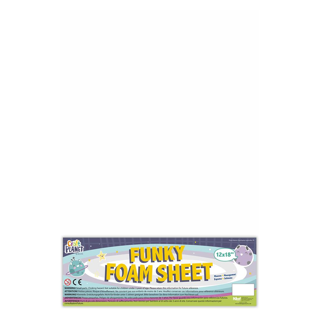 Craft Planet Funky Foam Sheet 12" x 18" (2mm) - White (1sht)