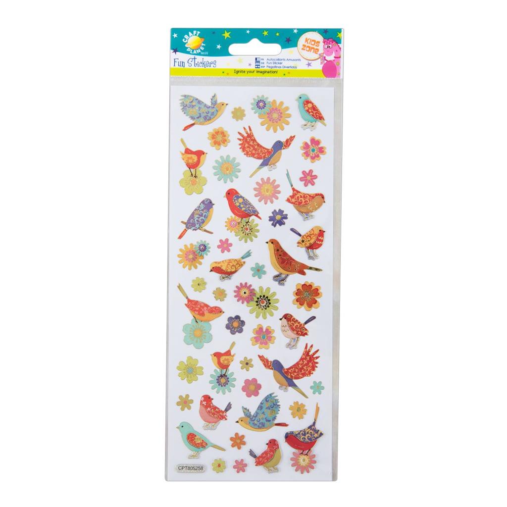 Craft Planet Fun Stickers - Birds & Flowers