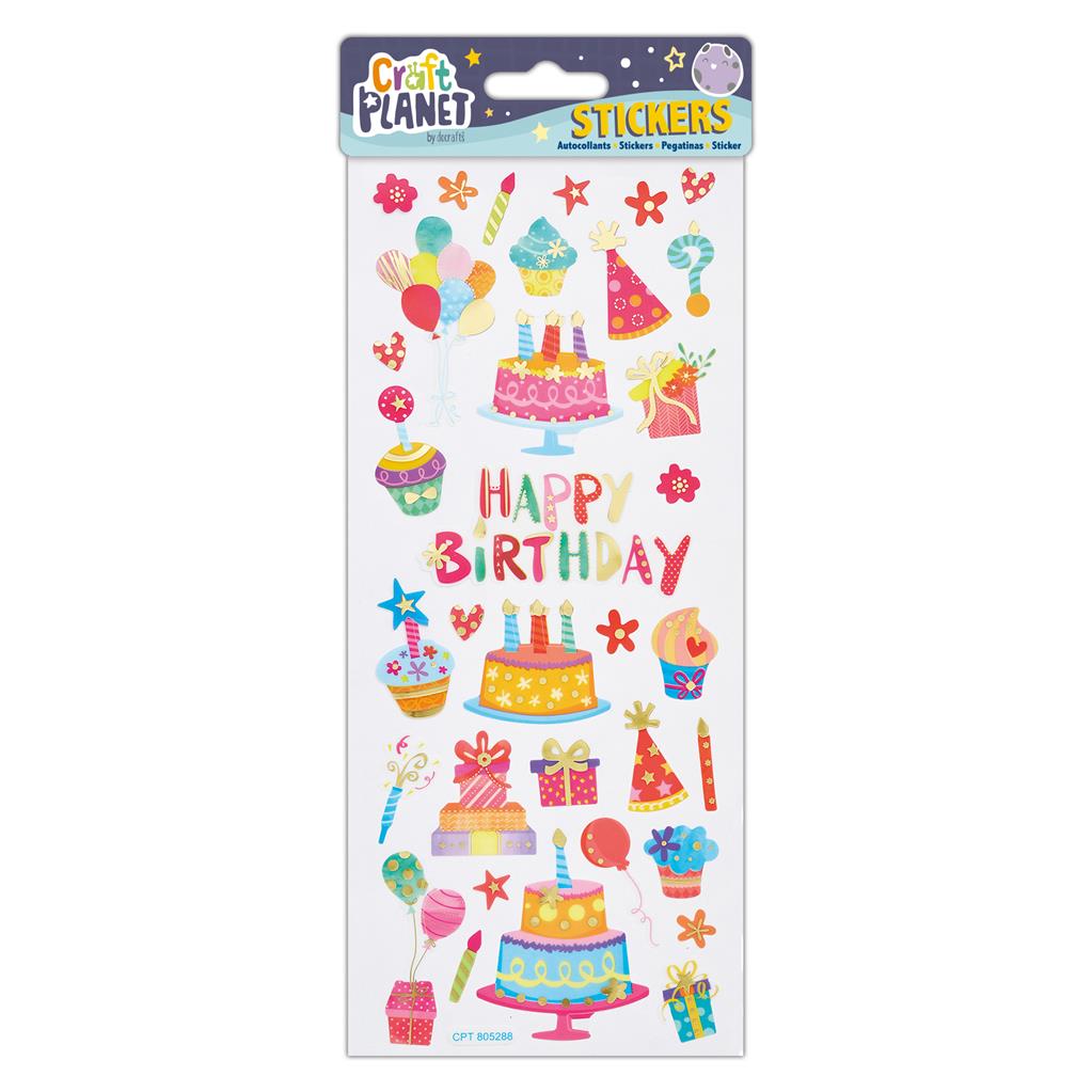 Craft Planet Fun Stickers - Happy Birthday