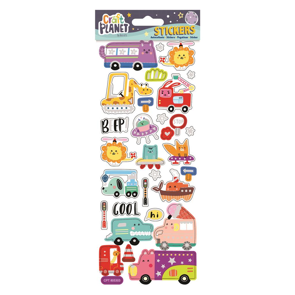 Craft Planet Fun Stickers - Happy Transport