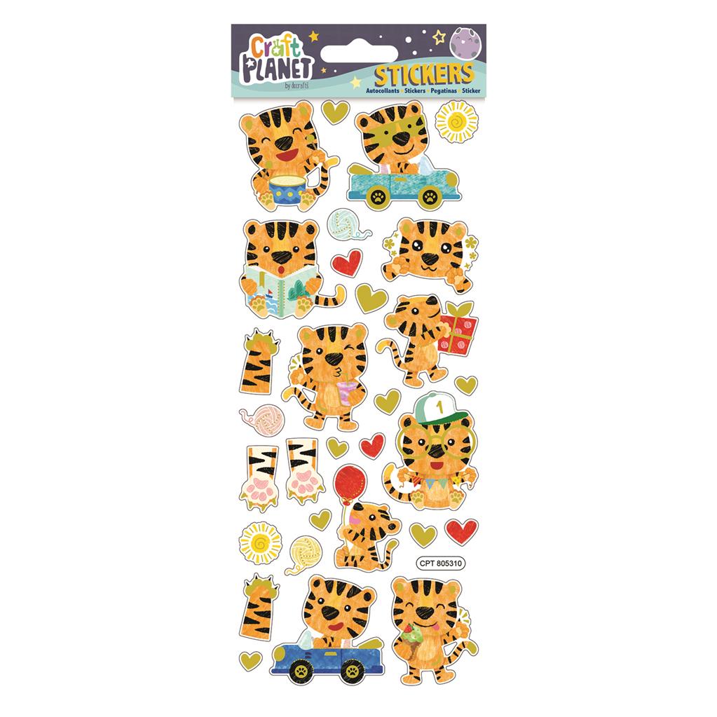 Craft Planet Fun Stickers - Happy Tiger