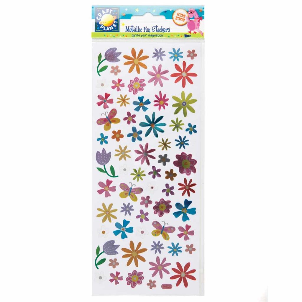 Craft Planet Fun Stickers Metallic - Blooming