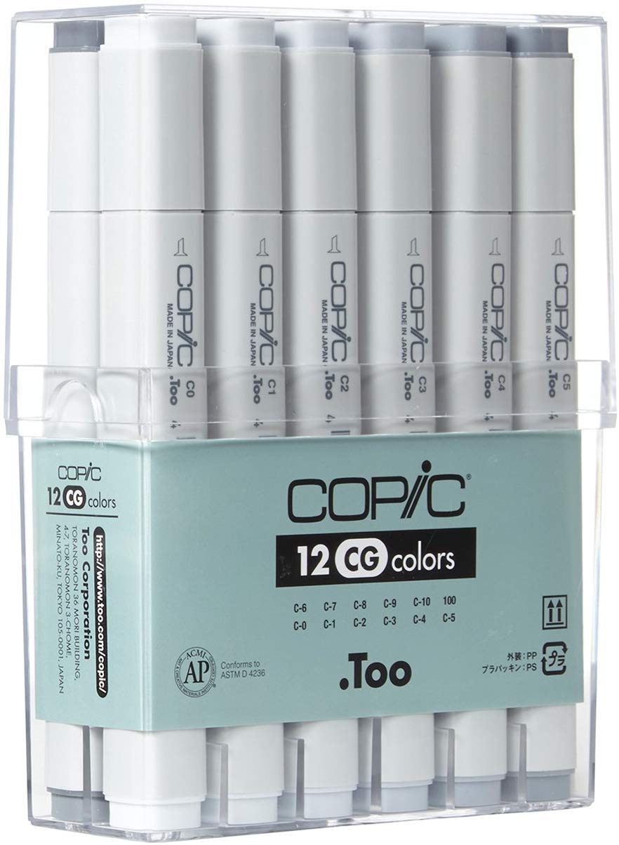 Copic Classic Marker Pen Set - Cool Greys (12pc)