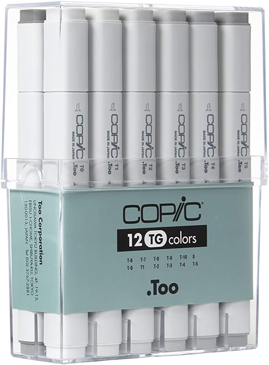 Copic Classic Marker Pen Set - Toner Greys (12pc)