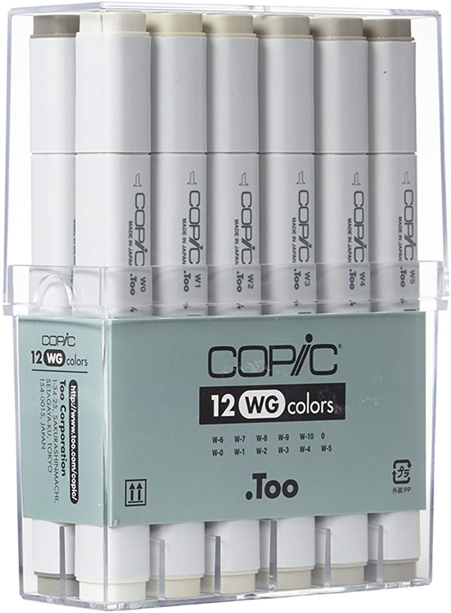 Copic Classic Marker Pen Set - Warm Greys (12pc)