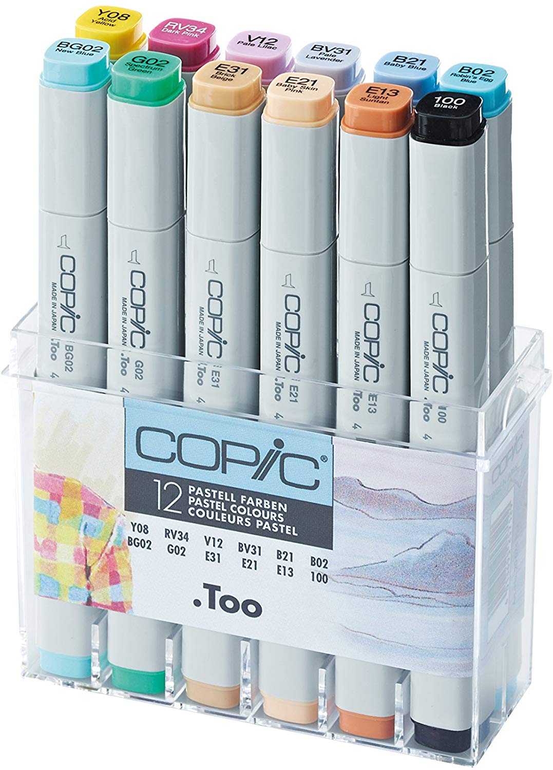 Copic Classic Marker Pen Set - Pastel Colours (12pc)