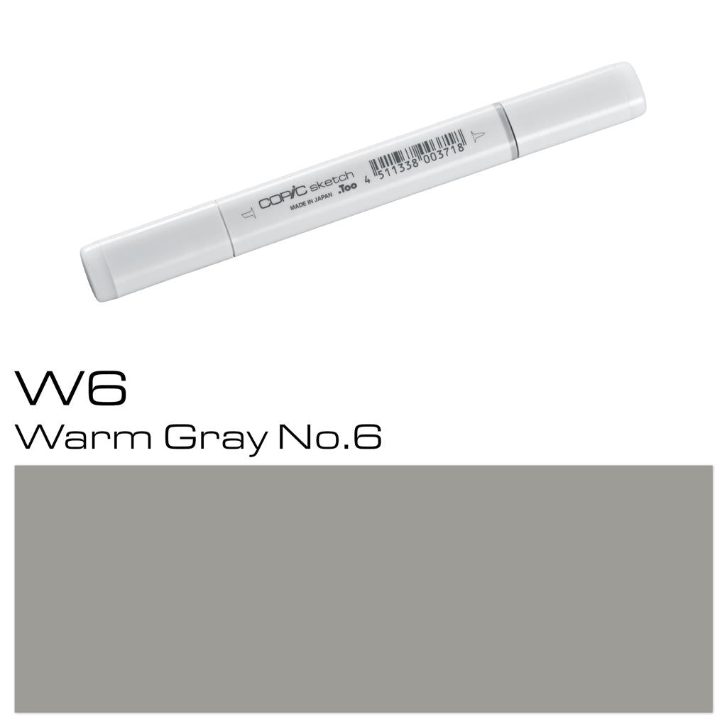 Copic Sketch Marker Pen Warm Gray No. 6 (W6)