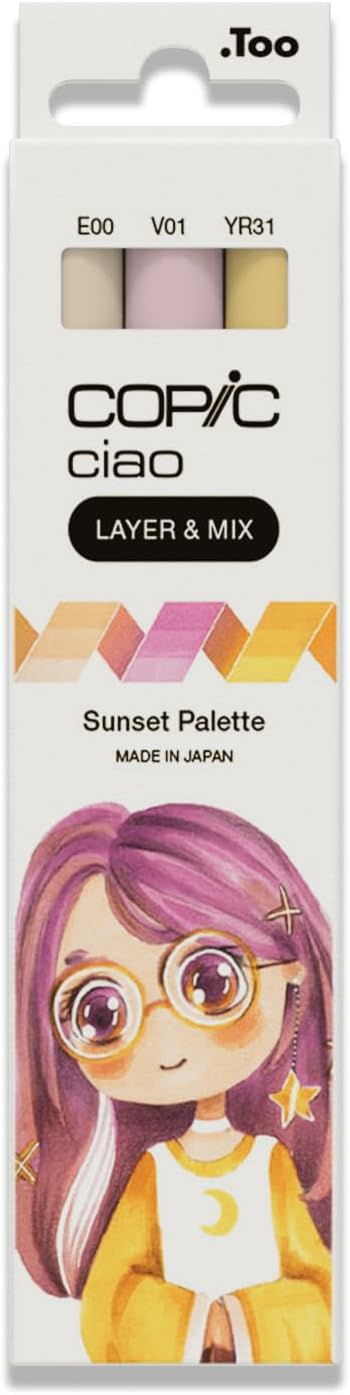 Copic Ciao Marker Pen Set (Layer & Mix) - Sunset Palette (3pc)