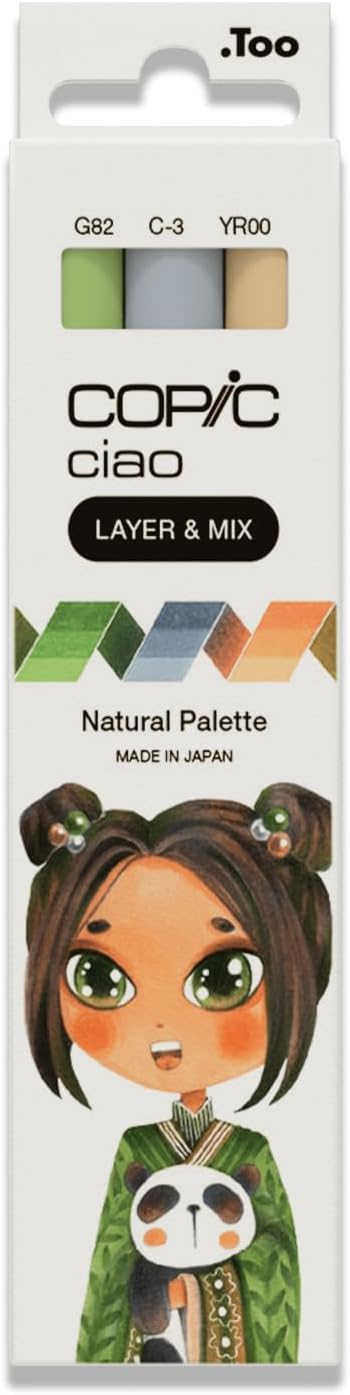 Copic Ciao Marker Pen Set (Layer & Mix) - Natural Palette (3pc)