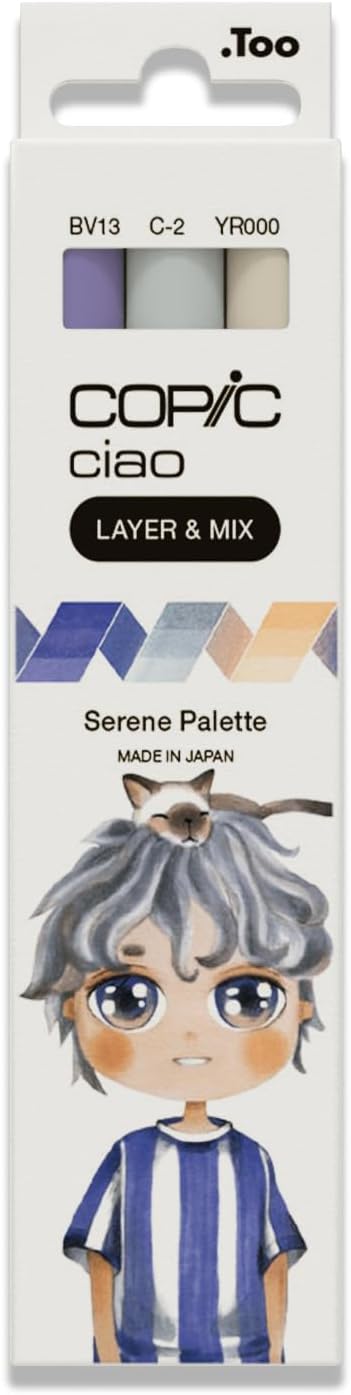 Copic Ciao Marker Pen Set (Layer & Mix) - Serene Palette (3pc)