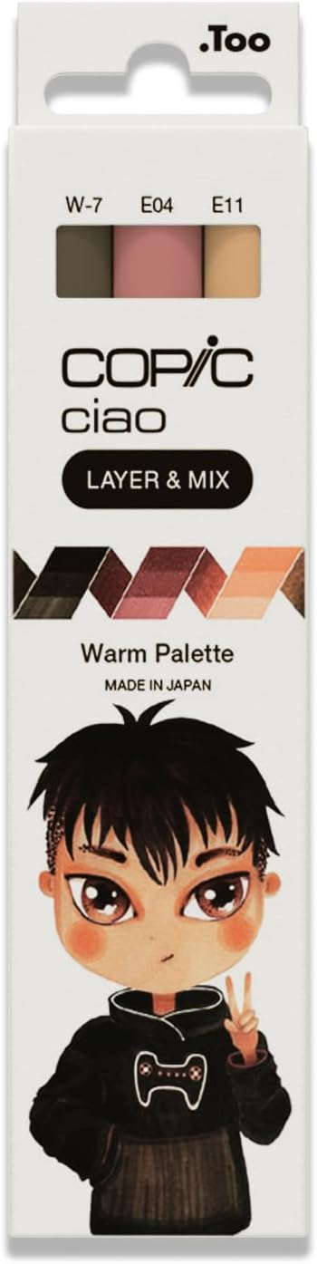 Copic Ciao Marker Pen Set (Layer & Mix) - Warm Palette (3pc)