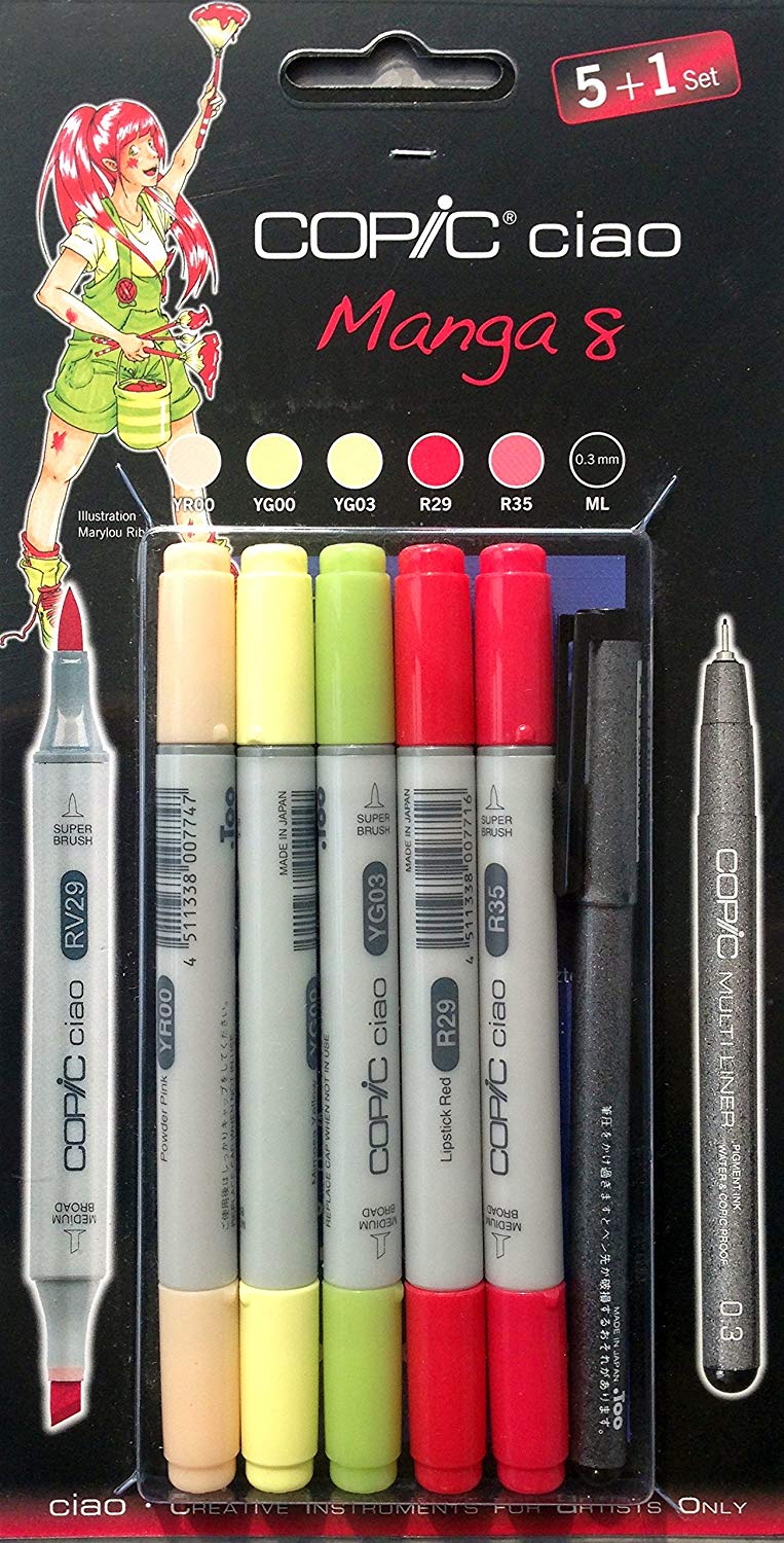 Copic Ciao 5pc + Multiliner Pen Set - Manga 8